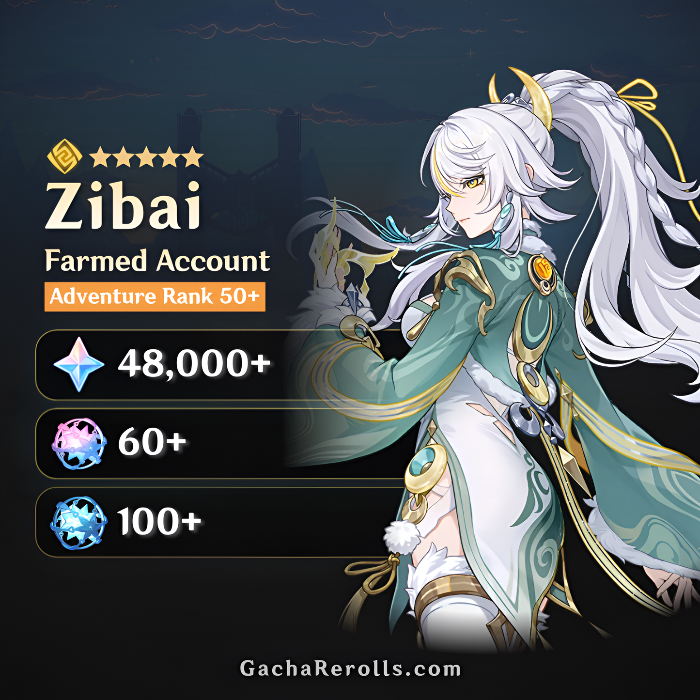 Zibai Genshin Impact Farmed Starter Account