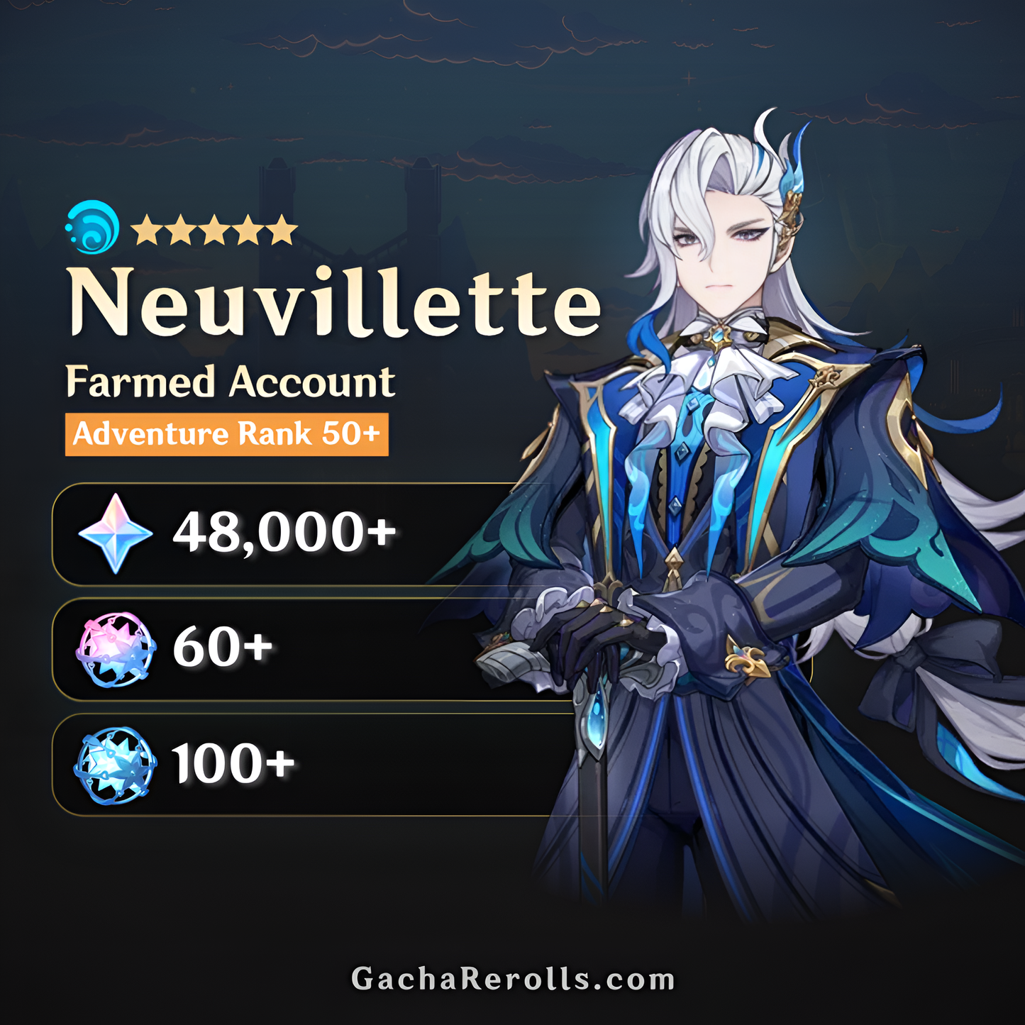 Neuvillette Genshin Impact Farmed Starter Account