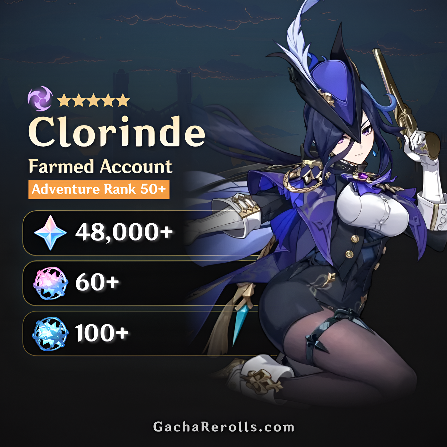 Clorinde Genshin Impact Farmed Starter Account