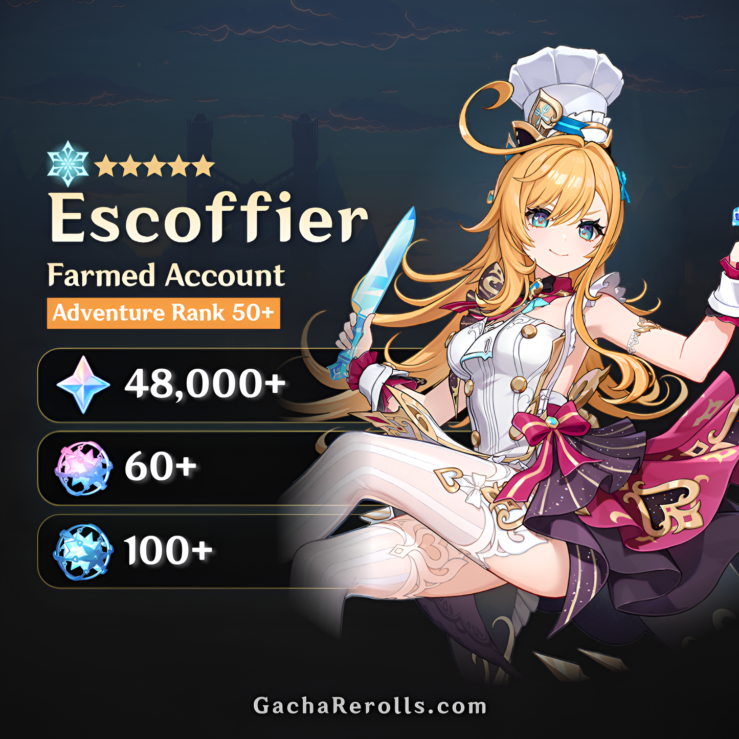 Escoffier Genshin Impact Farmed Starter Account