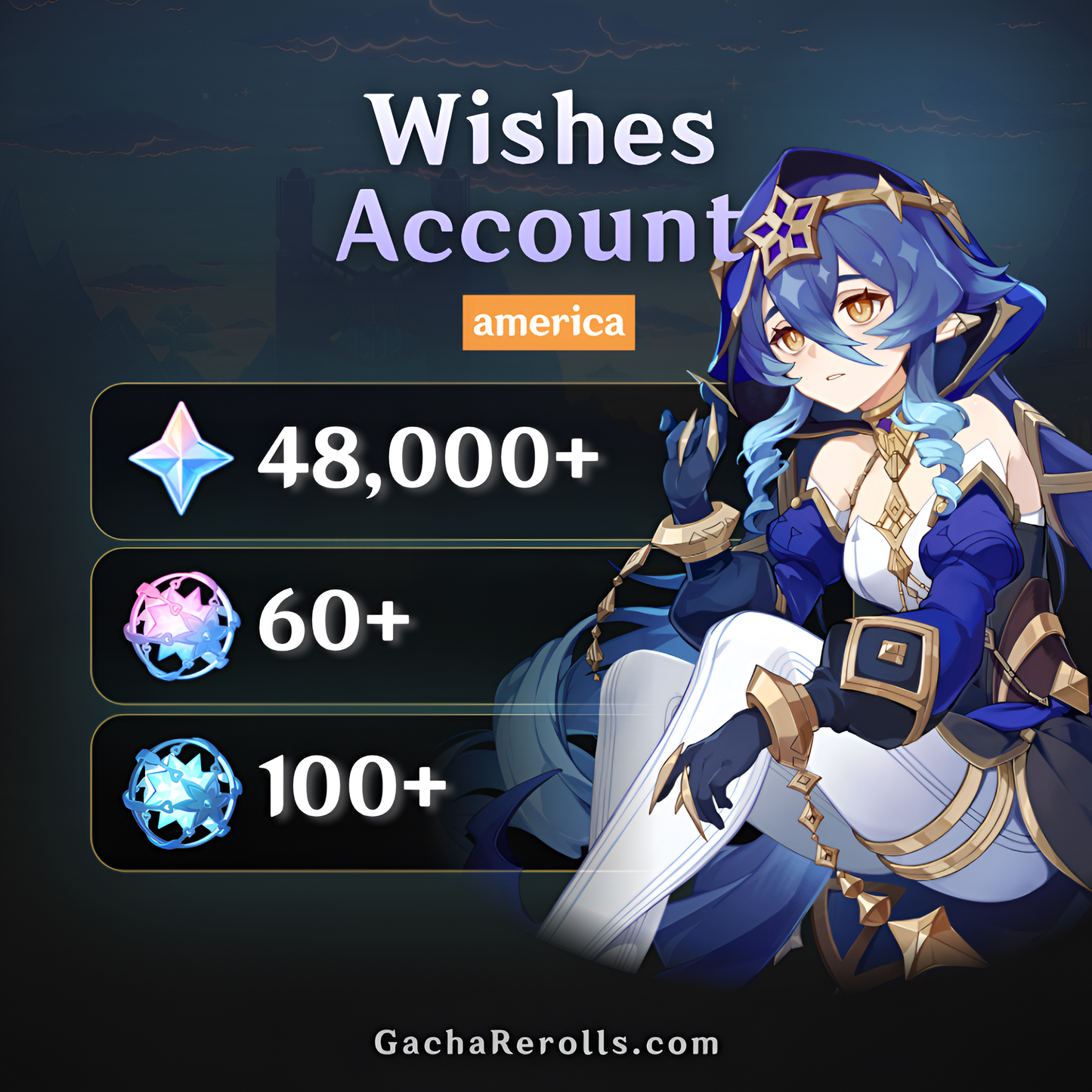 Genshin Reroll Account with Primogems [America]