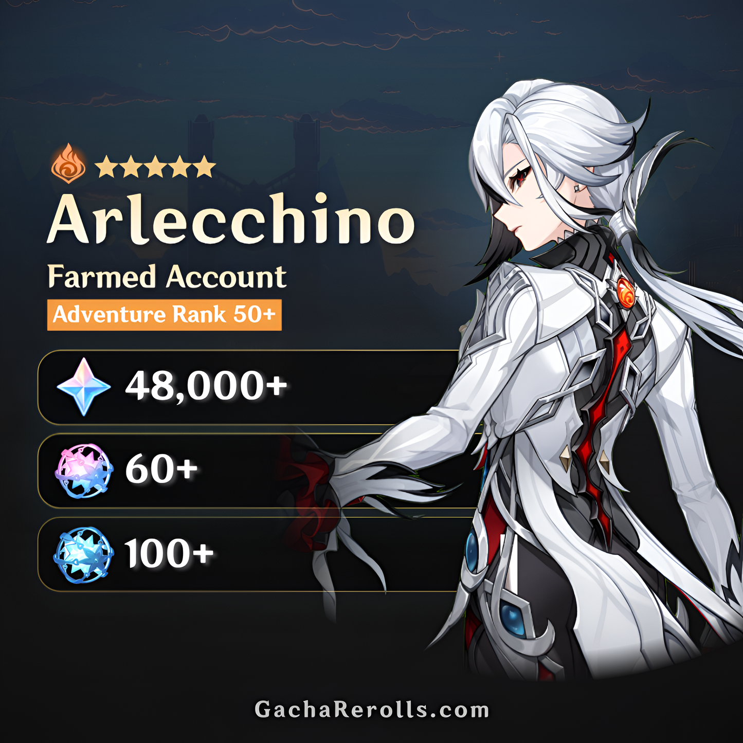Arlecchino Genshin Impact Farmed Starter Account