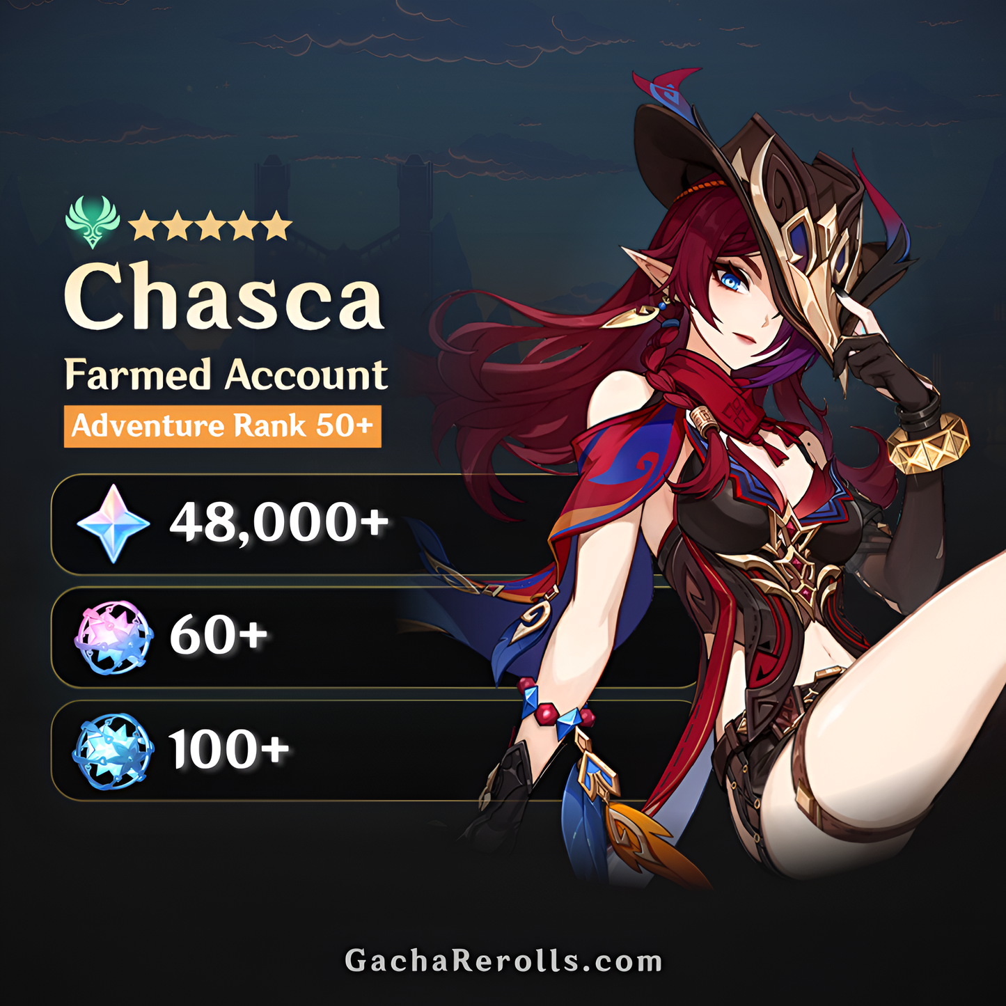 Chasca Genshin Impact Farmed Starter Account