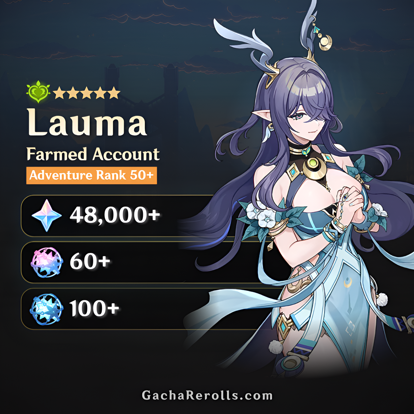 Lauma Genshin Impact Farmed Starter Account