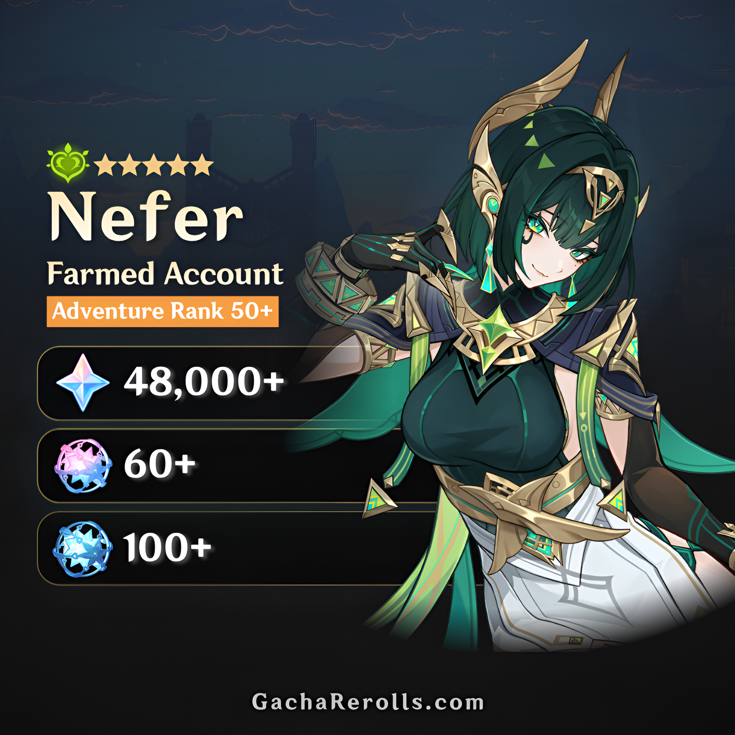 Nefer Genshin Impact Farmed Starter Account