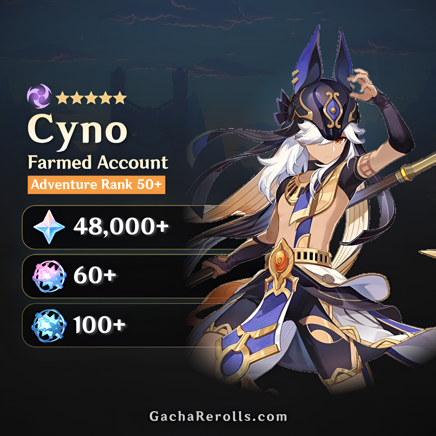 Cyno Genshin Impact Farmed Starter Account