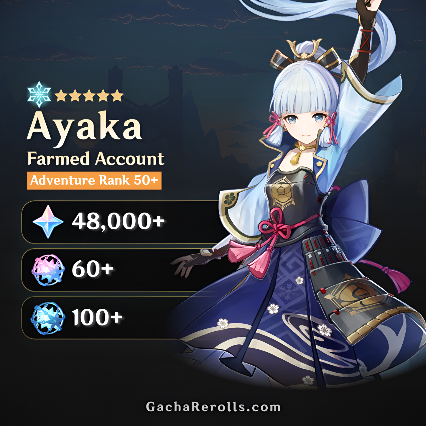 Kamisato Ayaka Genshin Impact Farmed Starter Account